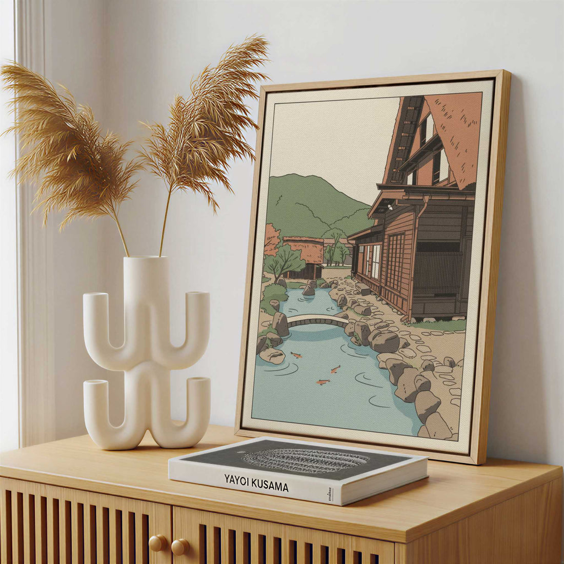 Framed Canvas - Framed canvas in a stylish interior setting