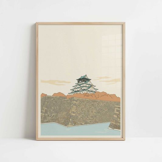 Where the Walls Meet the Water in Osaka - Art Print - Art print in oak frame