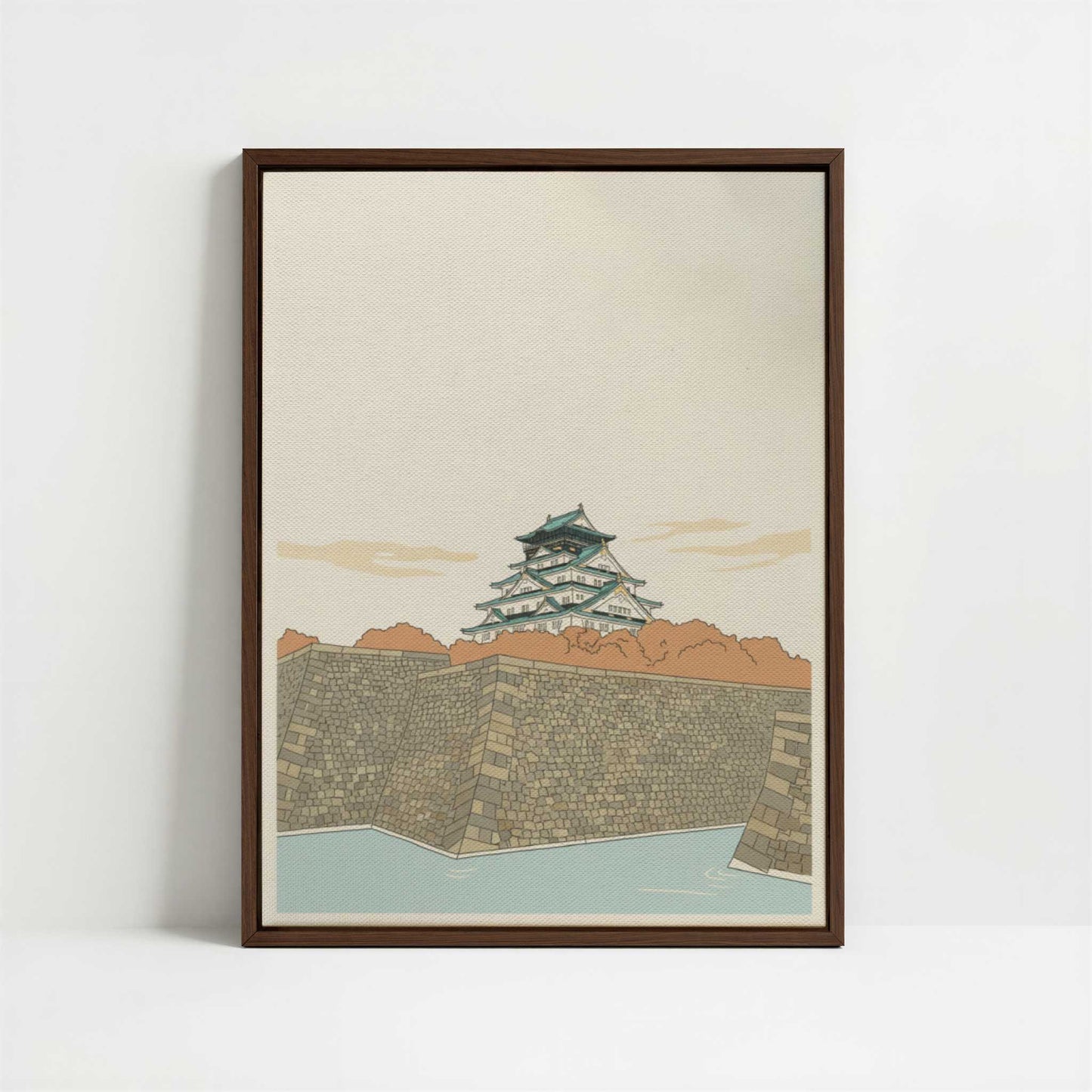 Framed Canvas - Framed canvas in dark wood color frame