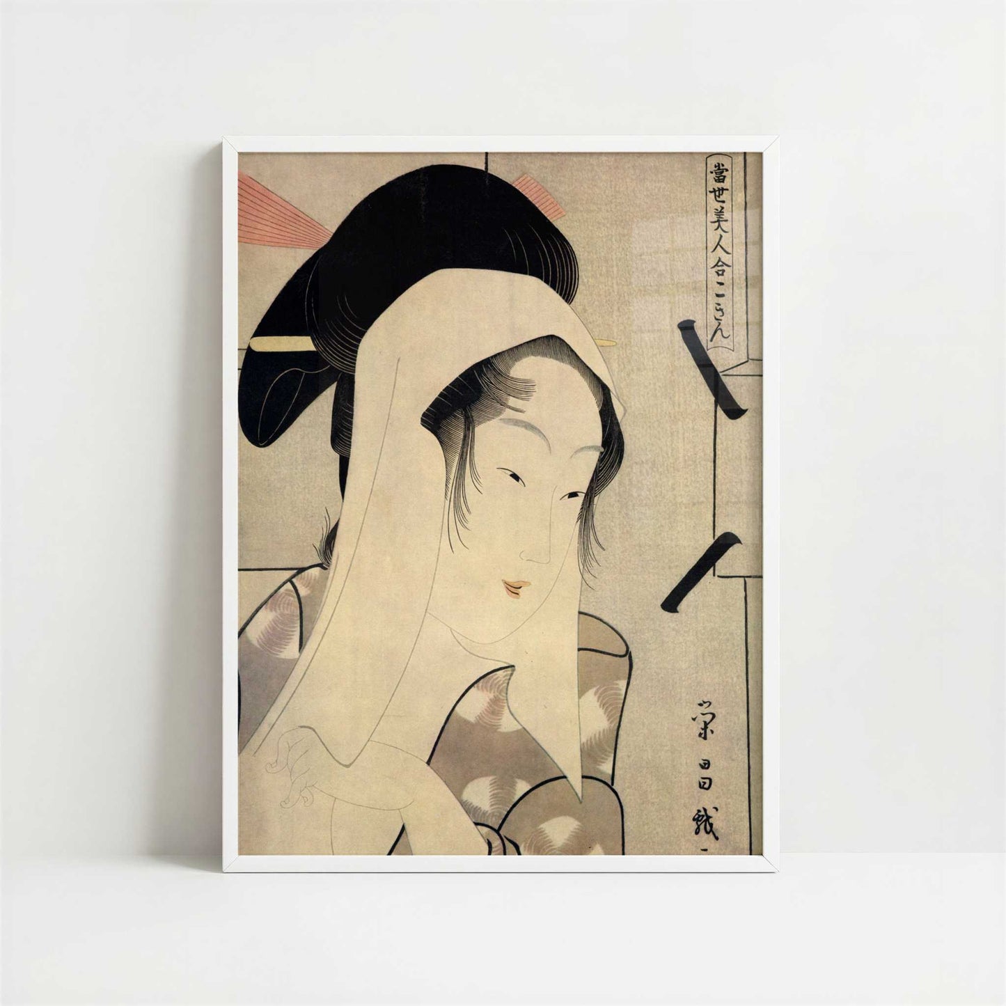 Portrait of a Young Otatsu (1790s) by Yeisho – Art Print - Art print in white frame