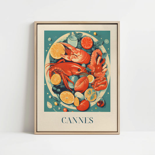 Gerahmte Leinwand – Fruit de Mer aus Cannes, Frankreich