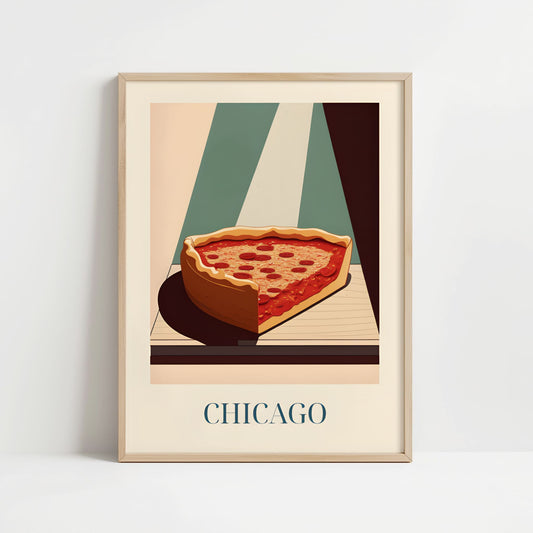 Poster - Deep Dish Pizza aus Chicago, USA