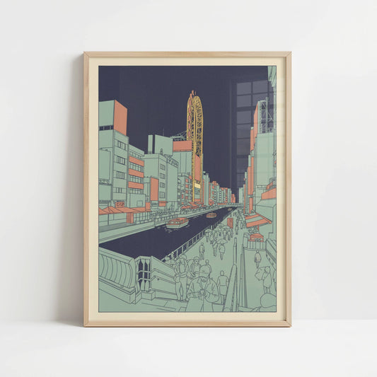 Evening Flow in Dotonbori - Print