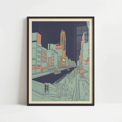 Evening Flow in Dotonbori - Print