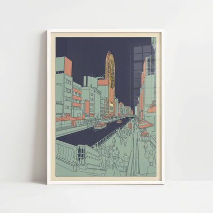 Evening Flow in Dotonbori - Print