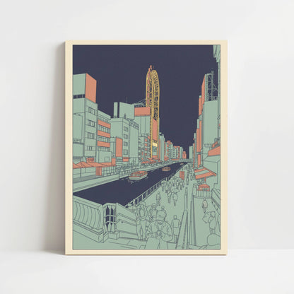 Evening Flow in Dotonbori - Print