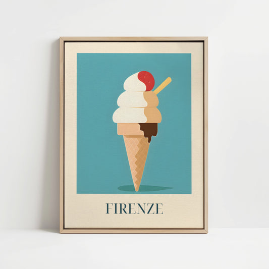 Gerahmte Leinwand - Eis aus Florenz, Italien