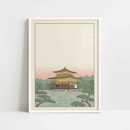 Kyoto's Golden Castle in Soft Light – Print