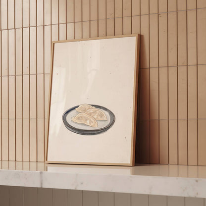 Gyoza Resting on Ceramic – Print