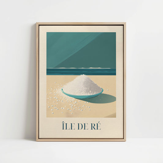 Gerahmte Leinwand – Salz von der Île de Ré, Frankreich