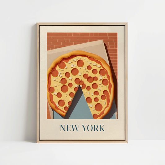 Gerahmte Leinwand - Pizza aus New York, USA