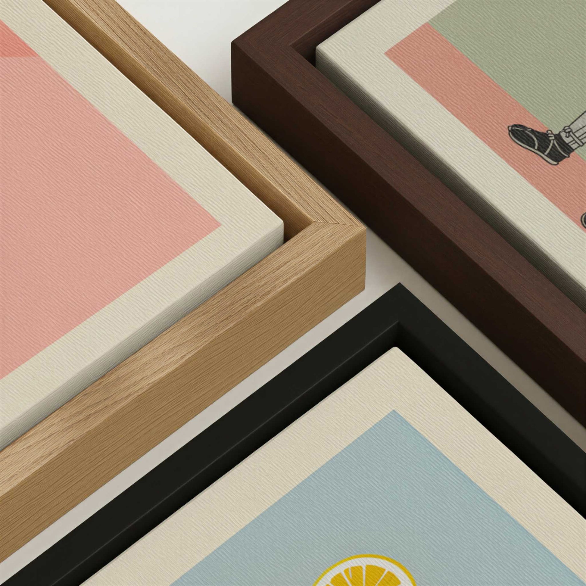  - Comparison between dark, black and oakwood frames