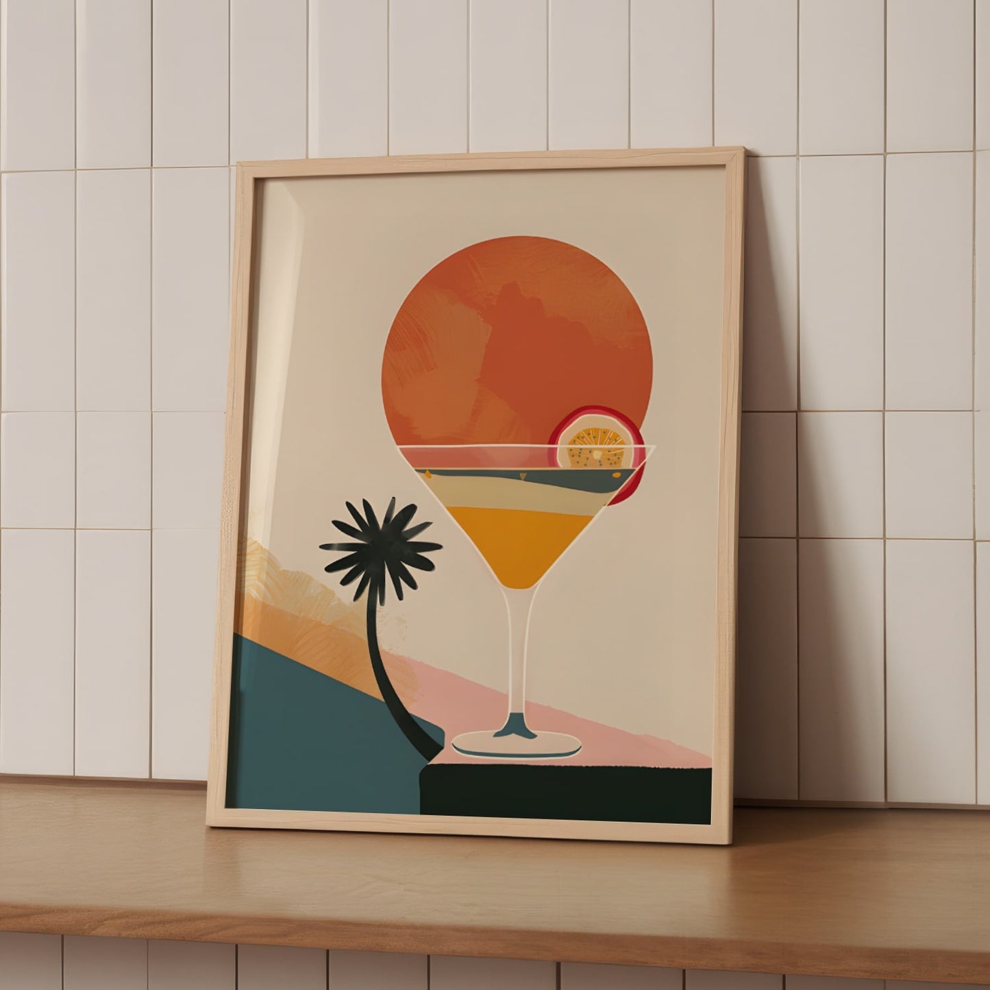 Poster - Pasion fruit Martini in Bohemian style