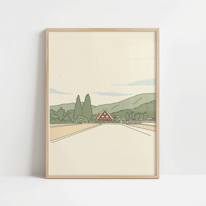 Fields Leading to Shirakawa-go – Print