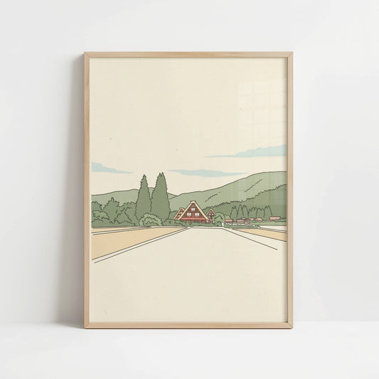 Fields Leading to Shirakawa-go – Print