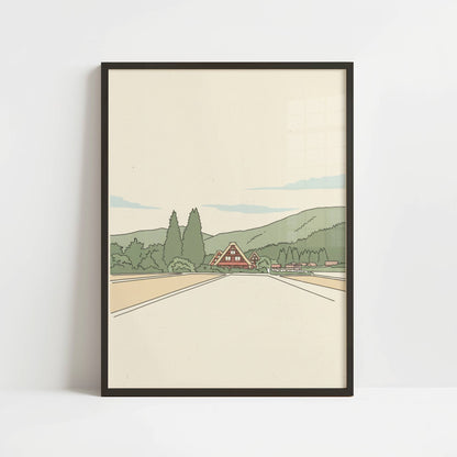 Fields Leading to Shirakawa-go – Print