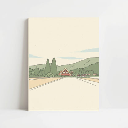 Fields Leading to Shirakawa-go – Print